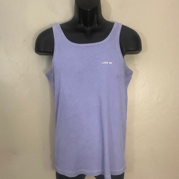Code 22 Gel Logo Tank Top Large Gently worn 100% cotton ribbed fabric - Picture 1 of 4